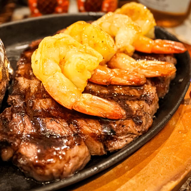 Rib-Eye Steak & Shrimp.