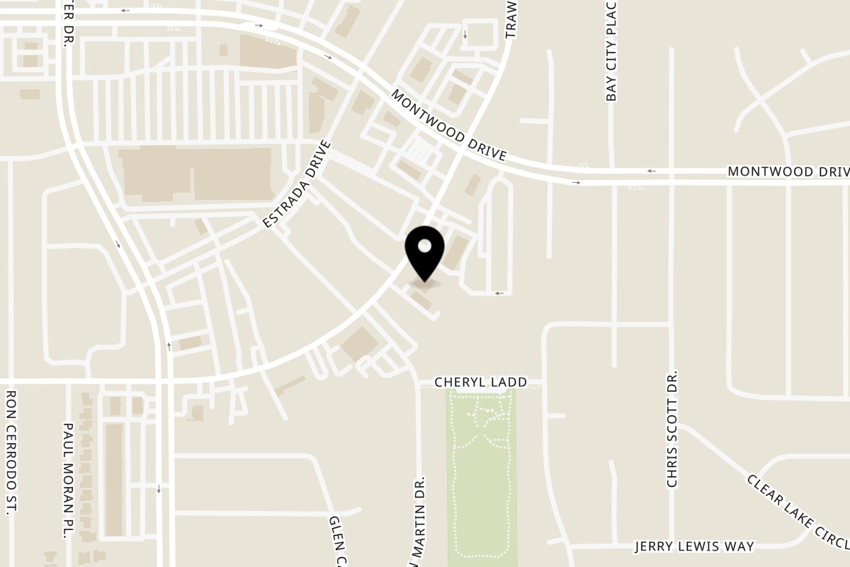 Map showing the location of Mi Pueblito Cafe on 3120 Trawood Dr in El Paso